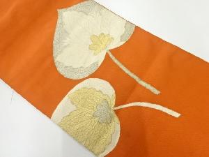 アンティーク　綴れ草花模様織出し名古屋帯（材料）